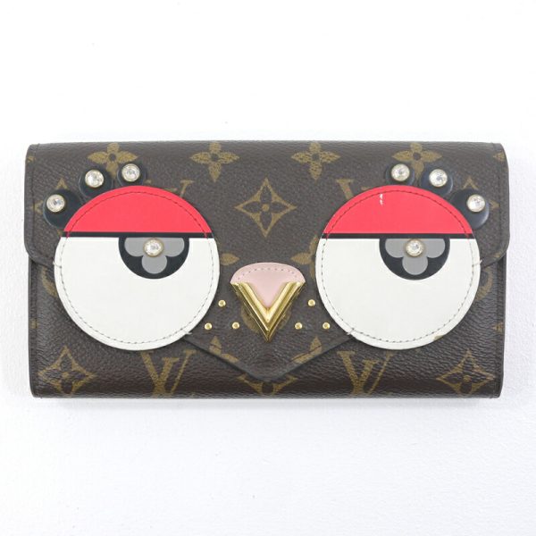 0 2 Louis Vuitton Portefeuille Sarah Lovely Bird Wallet Brown