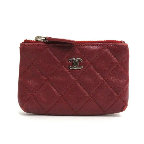 0 ch230517 5 CHANEL Wallet Coin Case Keychain Coco Mark Red Lambskin