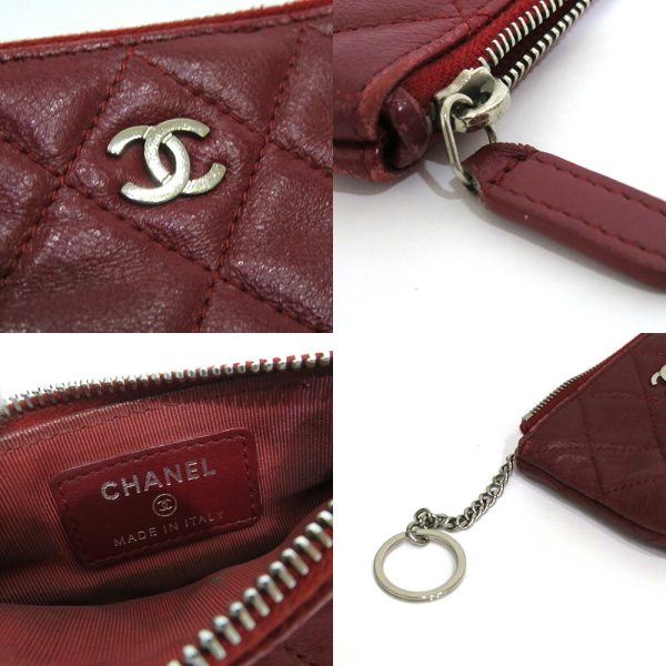 0 ch230517 5 07 CHANEL Wallet Coin Case Keychain Coco Mark Red Lambskin