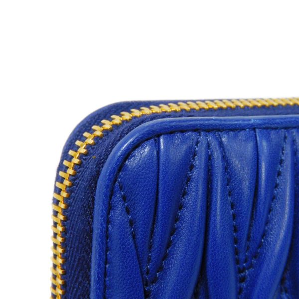 02132h 19 Miu Miu Long Wallet Matelasse Patch Wallet Nappa Blue