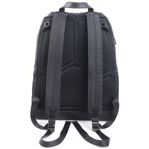 0255044 11 Prada Backpack Tesuto Nylon Triangle Black Rucksack Triangle