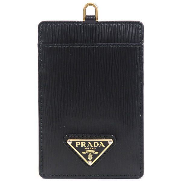 0263017 2 Prada Triangle badge holder neck strap Card case Pass case