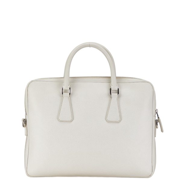 1 0156284 4 Prada triangle shoulder bag 2WAY Bag white leather