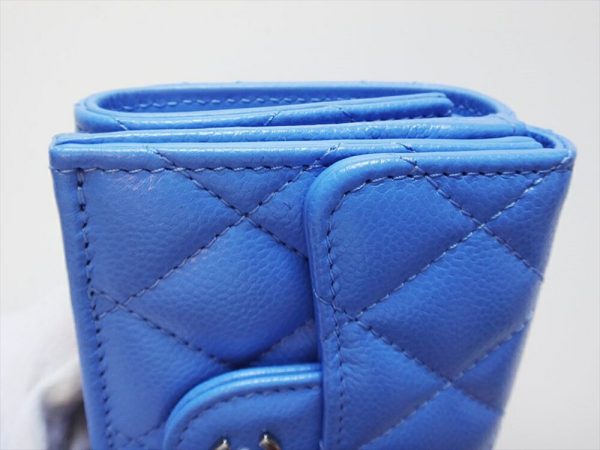 100001153 004 CHANEL Caviar Matelasse Coin Mini CocoMark Wallet Blue