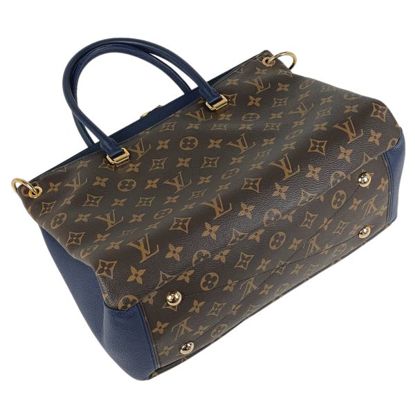 1000061629348 12 Louis Vuitton Pallas Handbag Monogram Brown Marine Blue