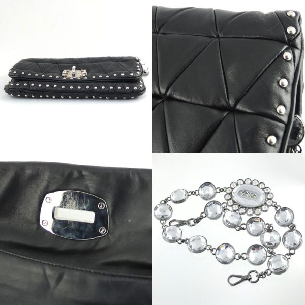 10004560 9 Miu Miu Shoulder clutch bag 2WAY bag black