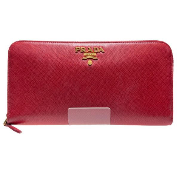 1001102756689 2 PRADA long wallet PORTAFOGLIO LAMPO FUOCO Red box