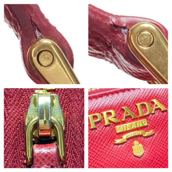 1001102756689 4 PRADA long wallet PORTAFOGLIO LAMPO FUOCO Red box