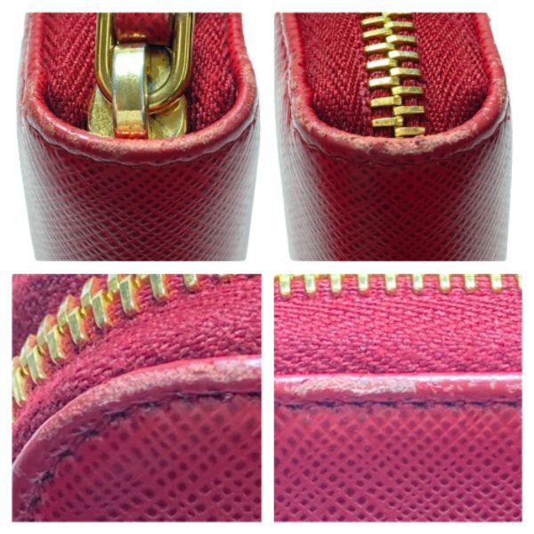 1001102756689 5 PRADA long wallet PORTAFOGLIO LAMPO FUOCO Red box