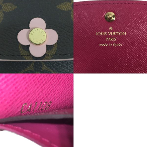 1001103347114 12 LOUIS VUITTON Portefeuille Emily long wallet flower motif charm Brown