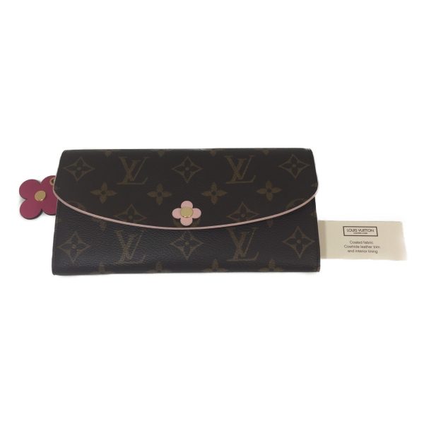 1001103347114 2 LOUIS VUITTON Portefeuille Emily long wallet flower motif charm Brown