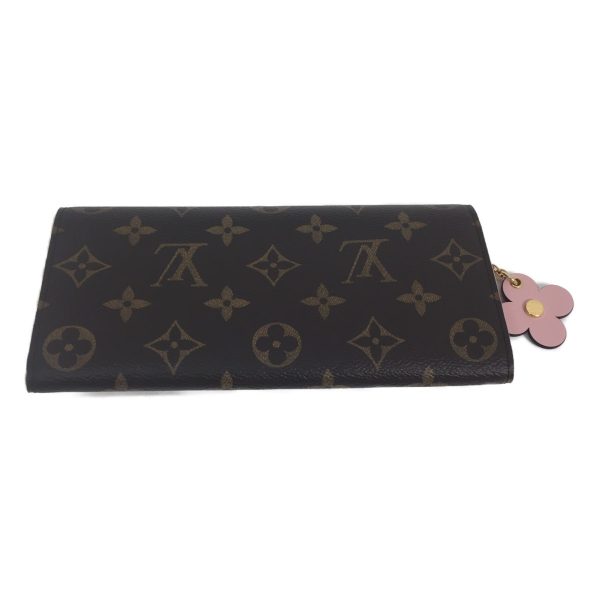 1001103347114 4 LOUIS VUITTON Portefeuille Emily long wallet flower motif charm Brown