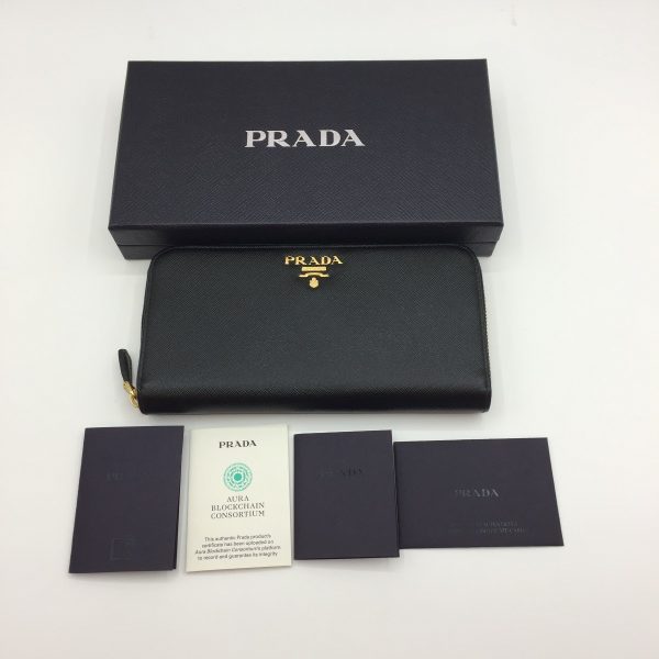 1001103419637 2 PRADA Long Wallet Vitello Move 1ML506 Black Box