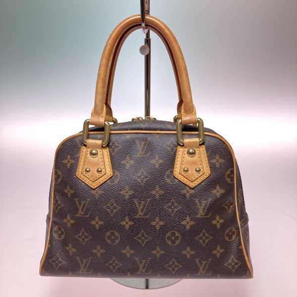 1001103510167 2 LOUIS VUITTON Monogram Manhattan PM Handbag Brown