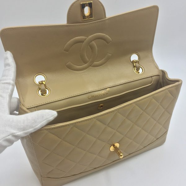 1001103521934 4 CHANEL Shoulder bag single flap matelasse lambskin beige chain shoulder 90181824 beige