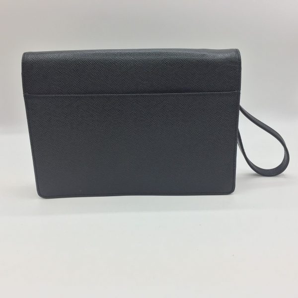 1001103596086 2 LOUIS VUITTON Taiga Selenga Clutch Bag Black