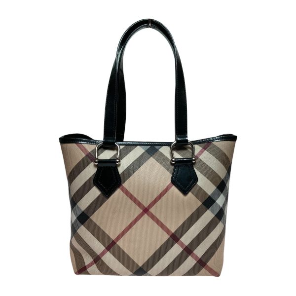 1001103636317 1 rbg BURBERRY Nova check pattern tote bag beige