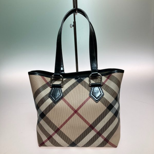 1001103636317 2 BURBERRY Nova check pattern tote bag beige