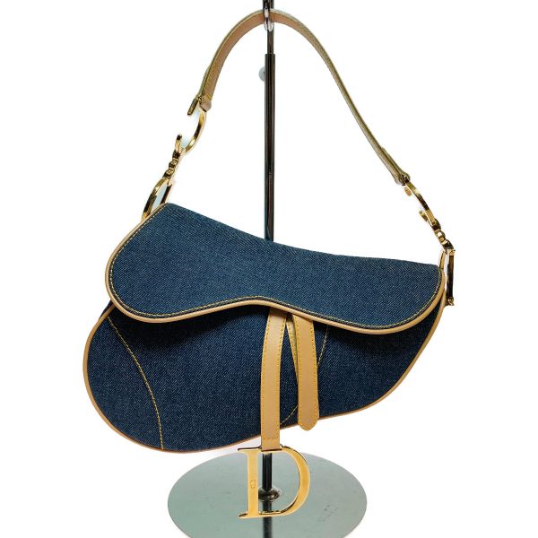 1001103644886 1 Christian Dior Denim Saddle Bag Indigo Blue