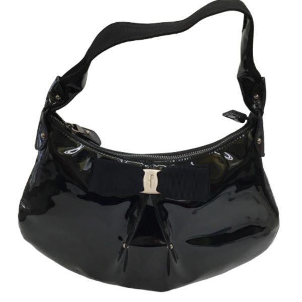 1002100825049 1 Ferragamo handbag enamel B505 black