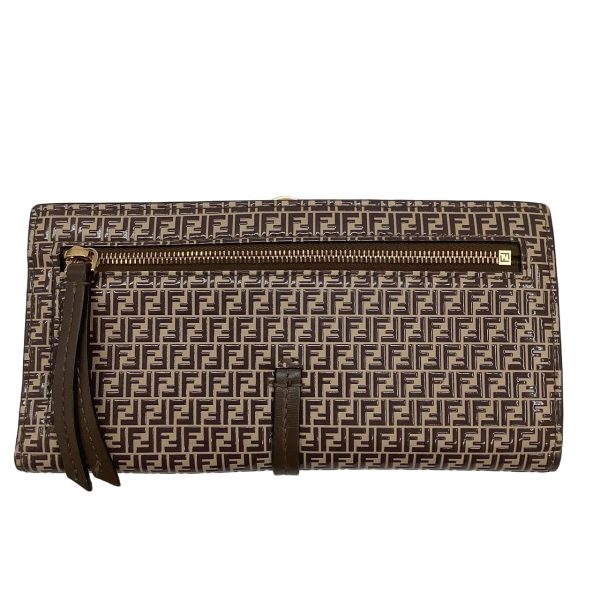 1002100920041 1 FENDI long wallet micro FF pattern brown