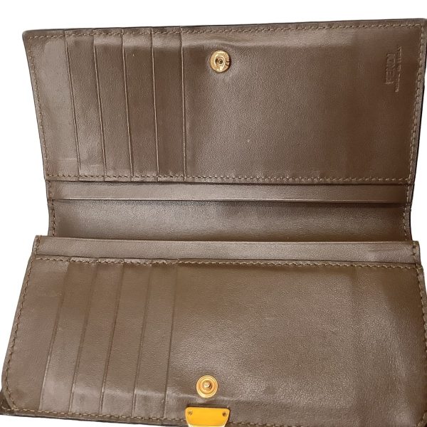 1002100920041 4 FENDI long wallet micro FF pattern brown