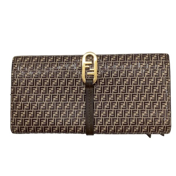 1002100920041 7 FENDI long wallet micro FF pattern brown