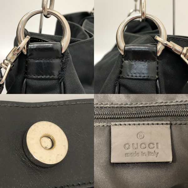 1003101970059 8 GUCCI Bamboo 2way shoulder bag body black