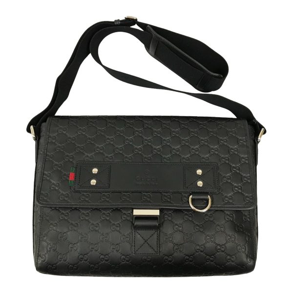 1004101003495 1 rbg GUCCI Shima Sherry Line Messenger Bag Shoulder Bag Black