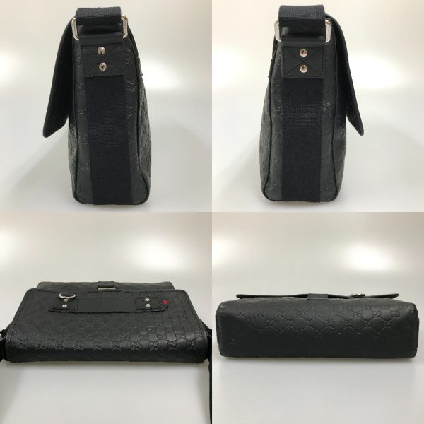 1004101003495 4 GUCCI Shima Sherry Line Messenger Bag Shoulder Bag Black