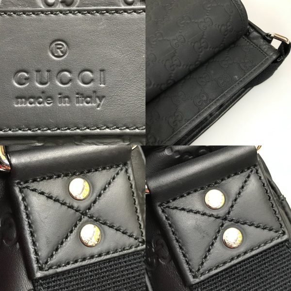 1004101003495 8 GUCCI Shima Sherry Line Messenger Bag Shoulder Bag Black