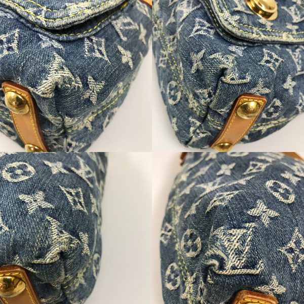 1004101005635 10 LOUIS VUITTON Shoulder Bag Denim Bagi PM Blue