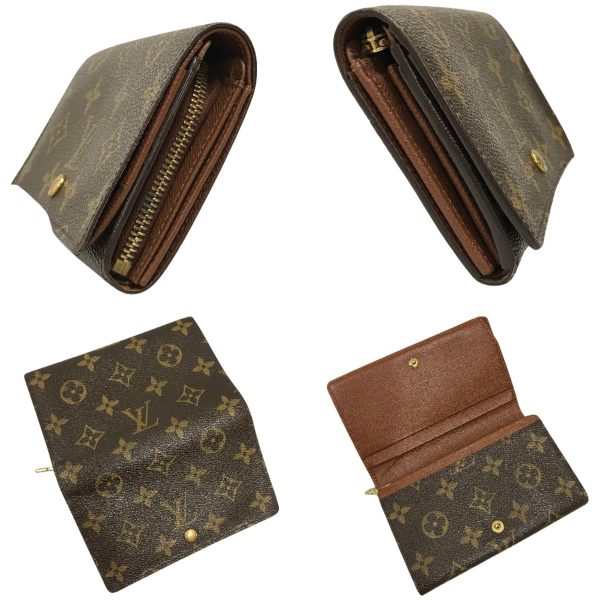 1004101005642 4 rbg LOUIS VUITTON Wallet Monogram Porte Monet Bier Tresor Brown