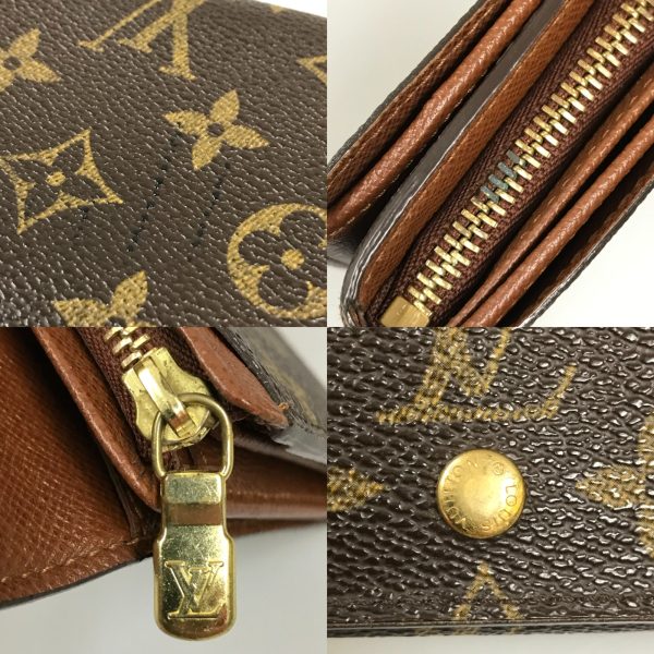 1004101005642 8 LOUIS VUITTON Wallet Monogram Porte Monet Bier Tresor Brown