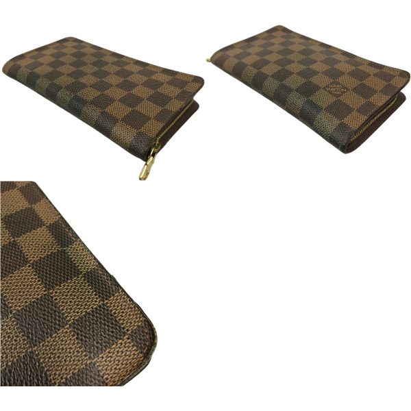 1004101014750 4 rbg LOUIS VUITTON Damier Portomone Zip Long Wallet Brown