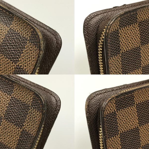 1004101014750 7 LOUIS VUITTON Damier Portomone Zip Long Wallet Brown