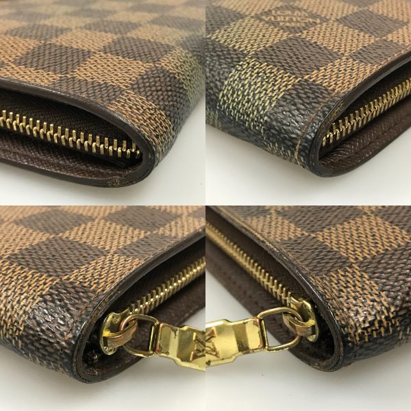 1004101014750 8 LOUIS VUITTON Damier Portomone Zip Long Wallet Brown