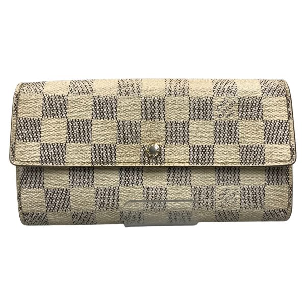 1004101015412 1 rbg LOUIS VUITTON Damier Azur Sara Wallet N61735 White