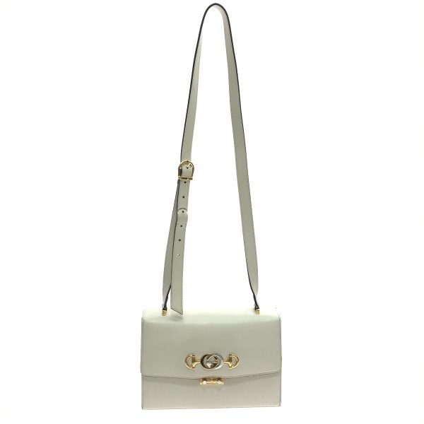 1010104458989 1 GUCCI ZUMI Horsebit Shoulder bag Ivory White