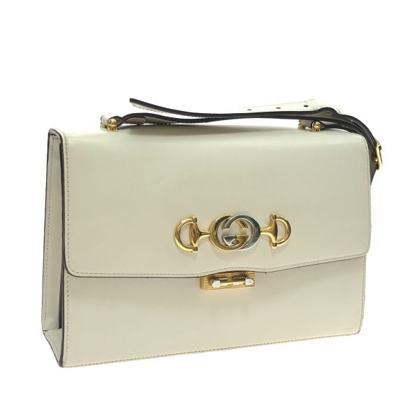 1010104458989 2 GUCCI ZUMI Horsebit Shoulder bag Ivory White