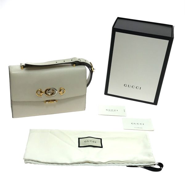 1010104458989 4 GUCCI ZUMI Horsebit Shoulder bag Ivory White