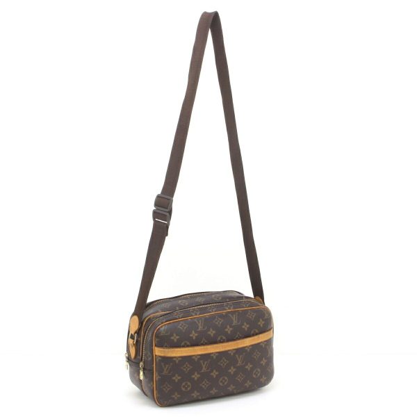 1010104592430 2 LOUIS VUITTON Monogram Reporter PM Shoulder Bag M45254 Brown