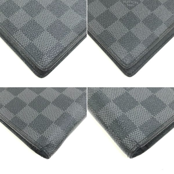 1010104760662 3 LOUIS VUITTON Long Wallet Graphite Portefeuille Brother N62665 Black