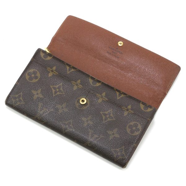 1010104820151 4 LOUIS VUITTON Monogram Portefeuille Sarah M61734 Brown