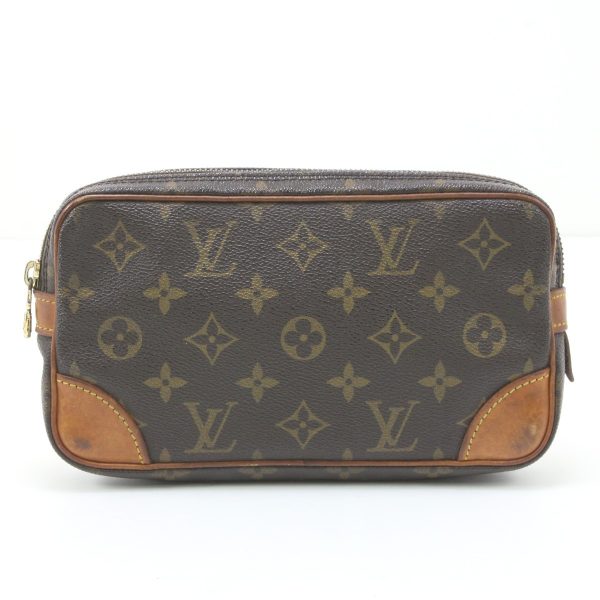 1010104821486 2 LOUIS VUITTON Monogram Marly Dragonne PM Shoulder Bag M51827 Brown