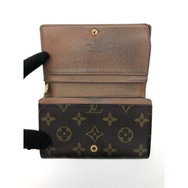 1013103278848 3 LOUIS VUITTON Wallet Porte Monet Bier Tresor M61730 Brown