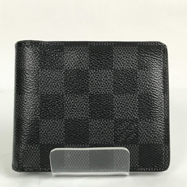 1014101097240 d1 LOUIS VUITTON Damier Graphite Portefeuille Wallet Black