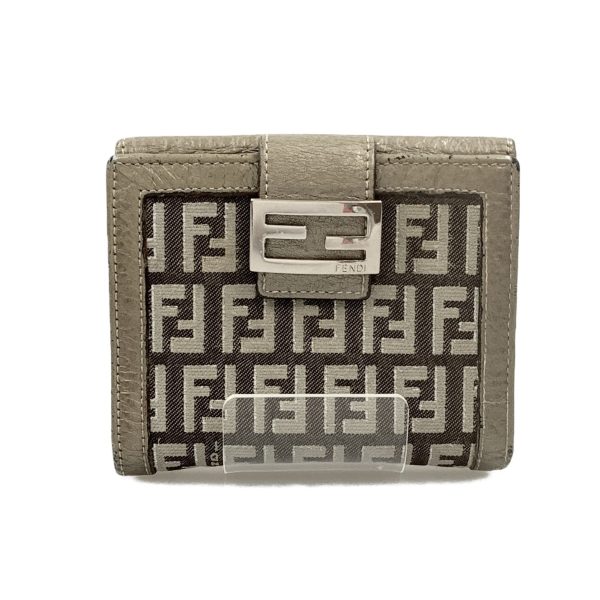 1016003204450 2 FENDI Zucca pattern bi fshort wallet beige