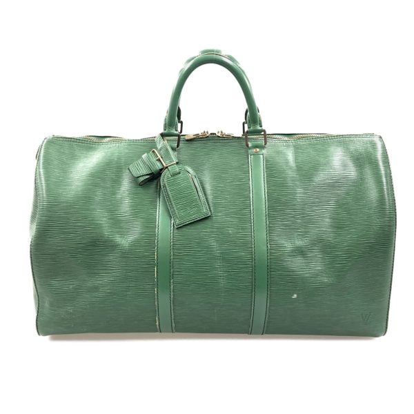 1016003215814 1 LOUIS VUITTON Epi Keepall 50 bag Green