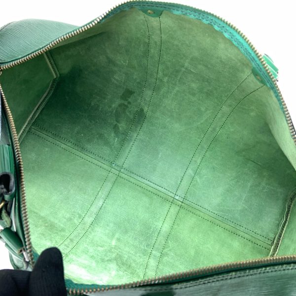 1016003215814 5 LOUIS VUITTON Epi Keepall 50 bag Green